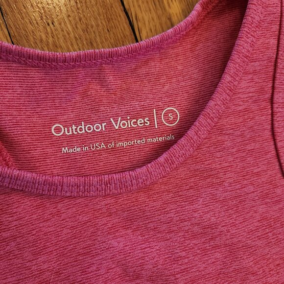 Outdoor Voices Flamingo Pink Crop Top Bra Small EUC Racerback - Picture 3 of 7